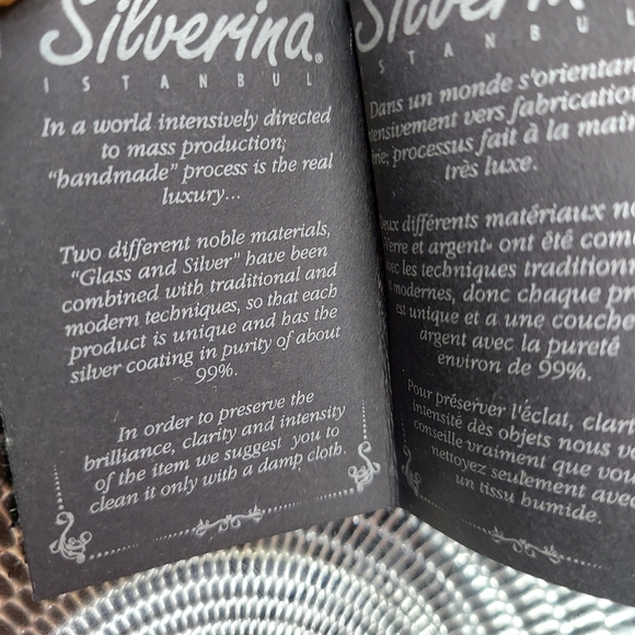 SILVERINA ISTANBUL DECORATIVE BOLW HANDMADE GLASS USING 99% SILVER MADE IN TURKE - Picture 4 of 11